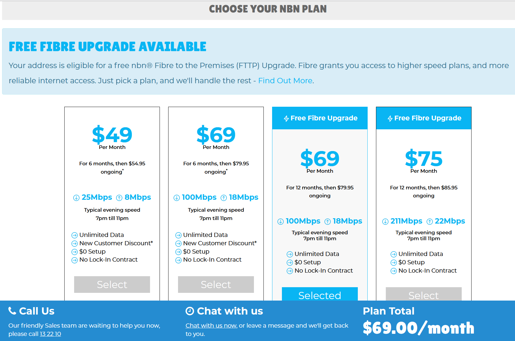 plan selection details