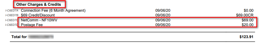  image of spintel other charges bill sheet