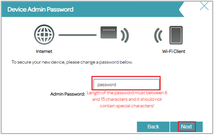 password setup box