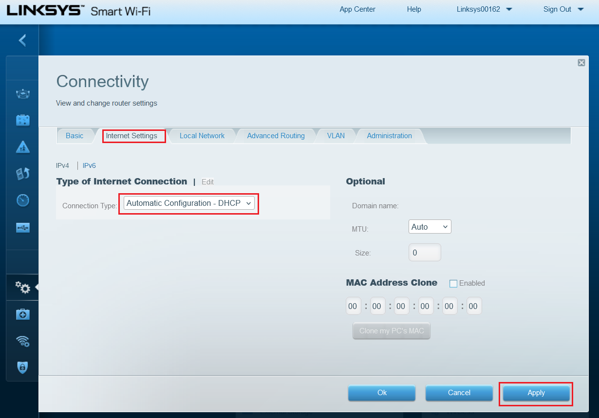 internet settings setup