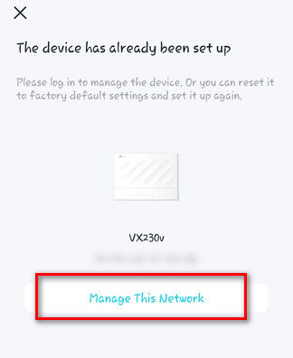 manage network button