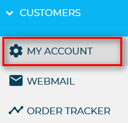 Image of menu showing my account button