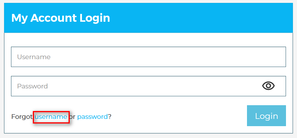 my account login page