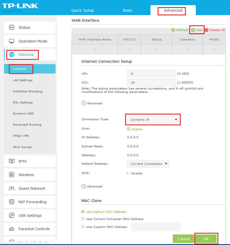 advanced network page