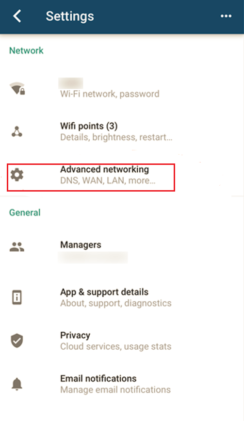 google home advanced networking button location