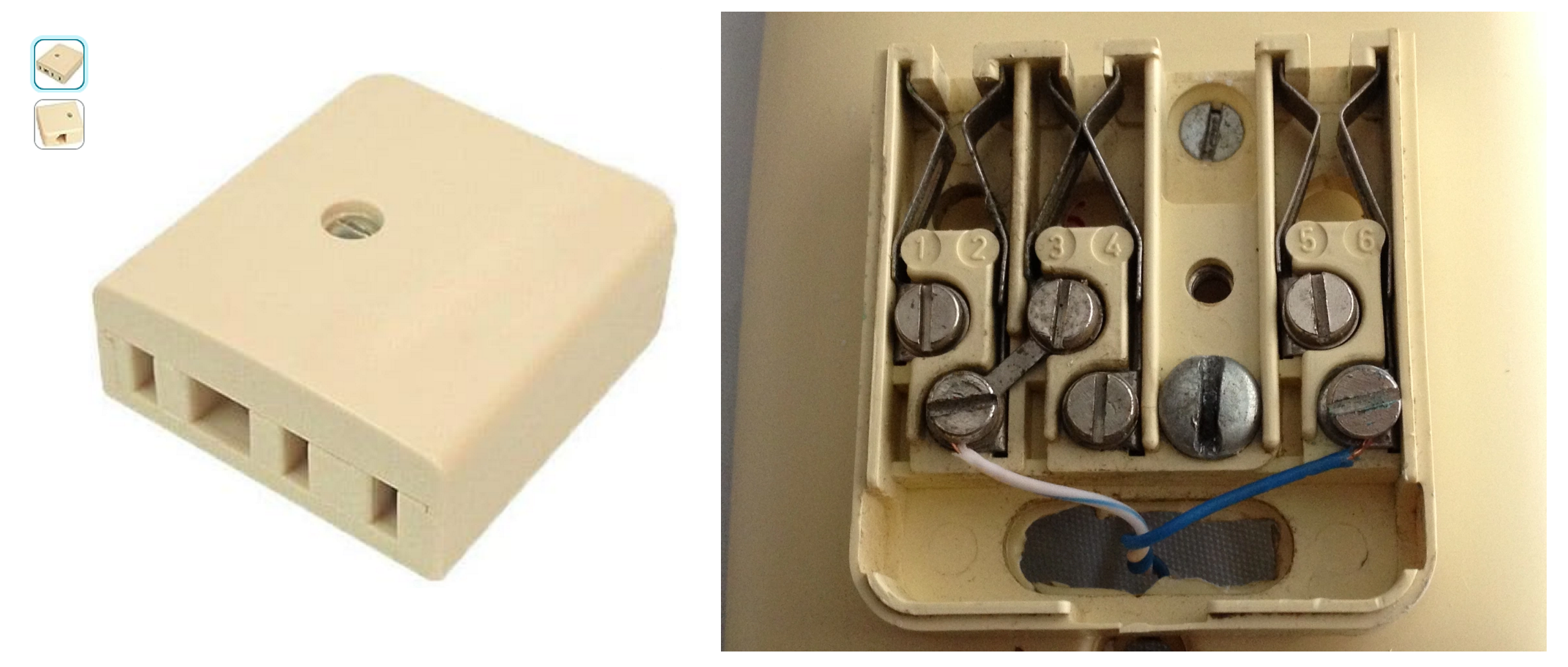 image showing old sockets and the insides of one