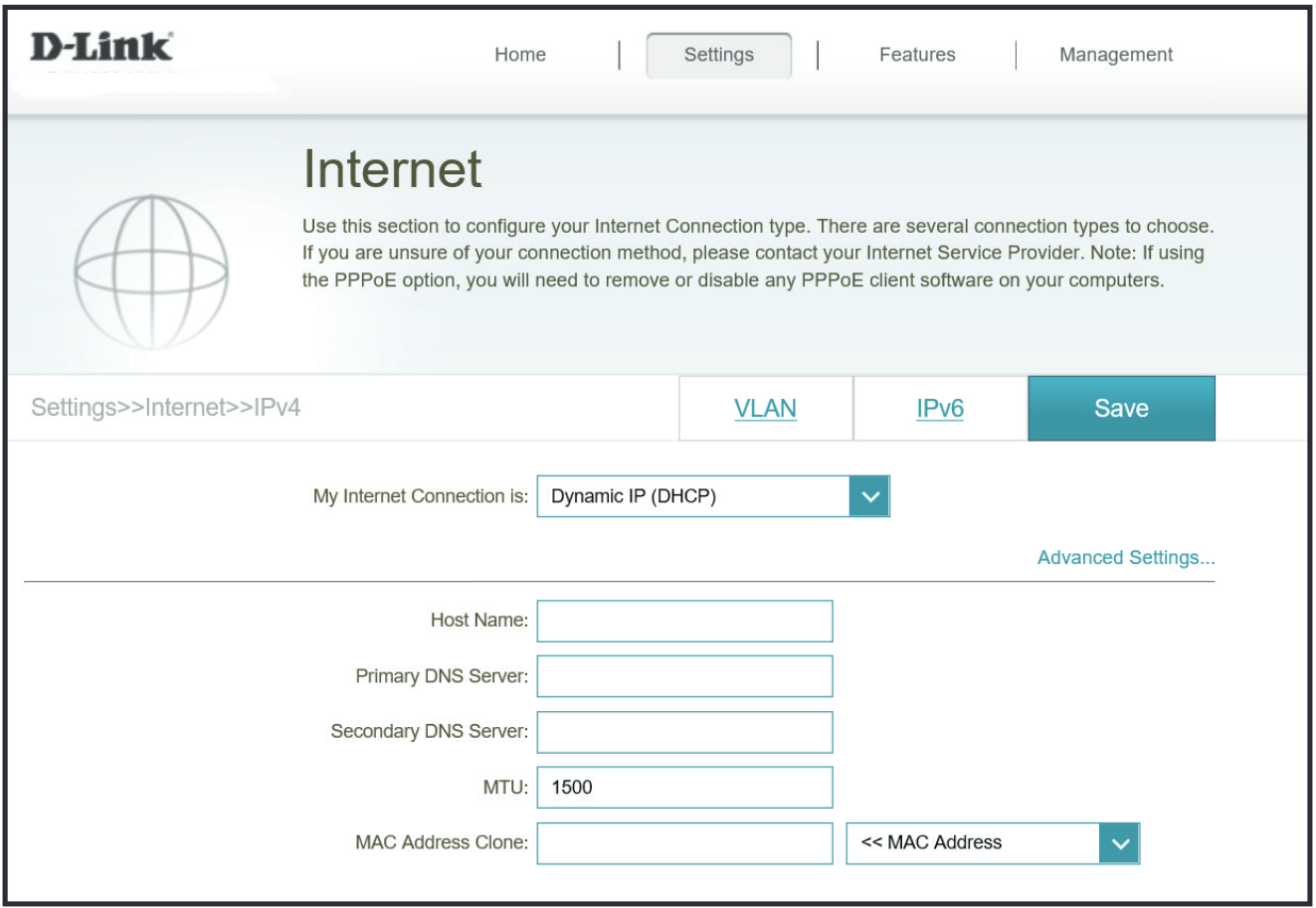 advanced settings page