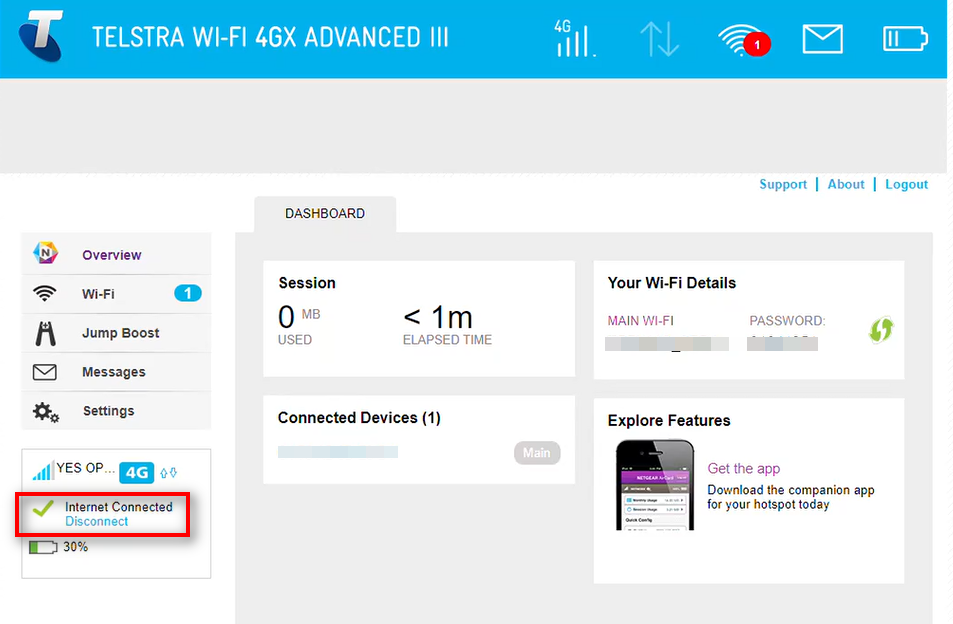 display showing device is connected