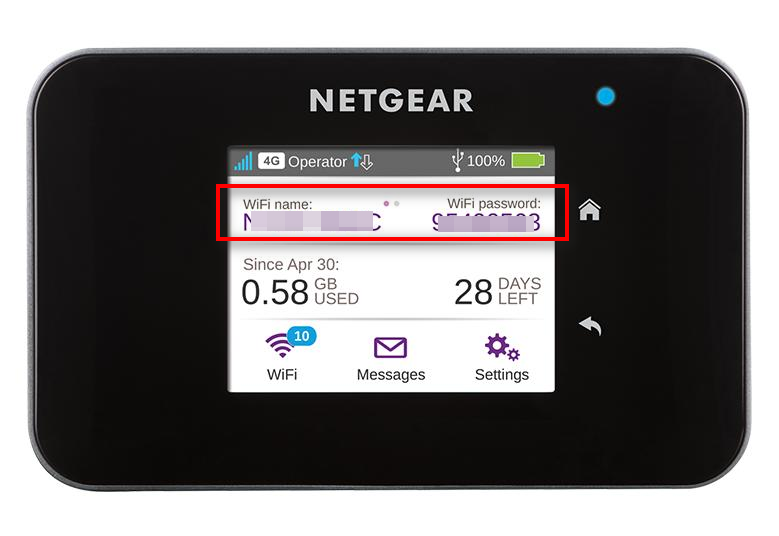 image showing netgear 4g network name and password