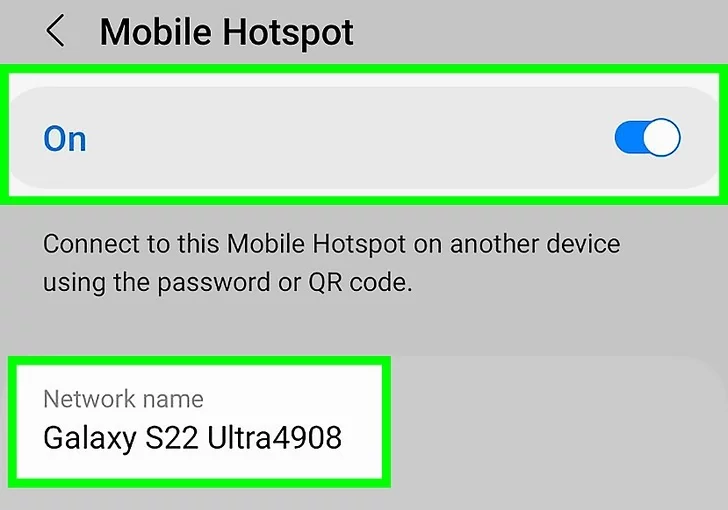 mobile hotspot settings